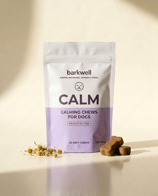 Barkwell Calm Chews pouch, Australian owned honestly dosed