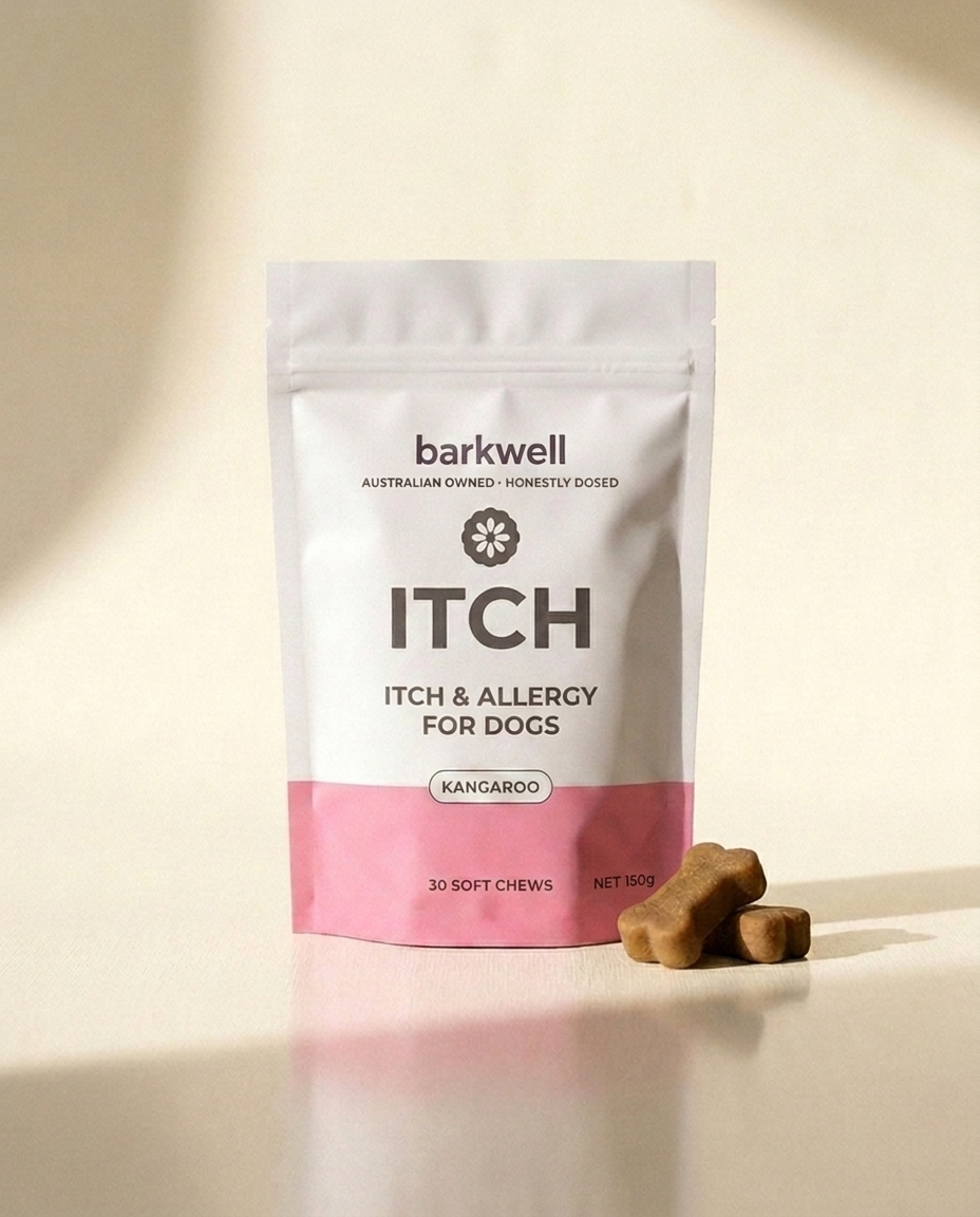 Barkwell Itch and Allergy pouch, Australian owned honestly dosed