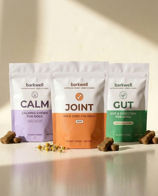 The Full Pack: Calm, Joint and Gut chews, honestly dosed