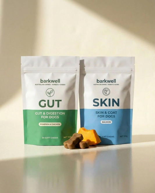 The Sensitive Pack: Gut and Skin chews, honestly dosed